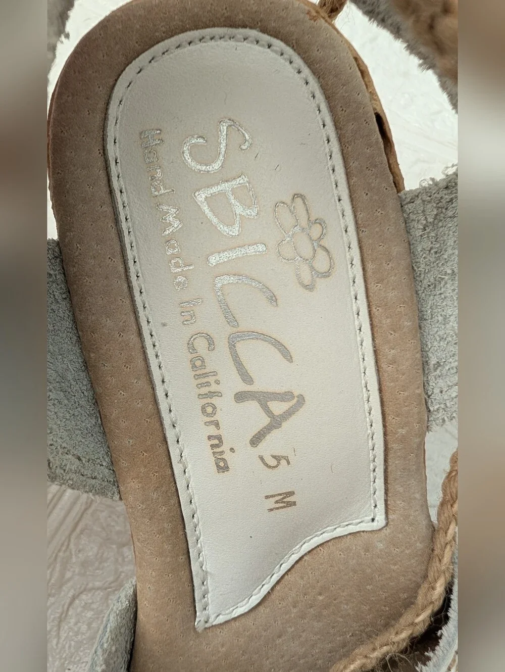 Sbicca White Laser-Cut Espadrille Rope-Wrap Wedges Woman's Sz 5M